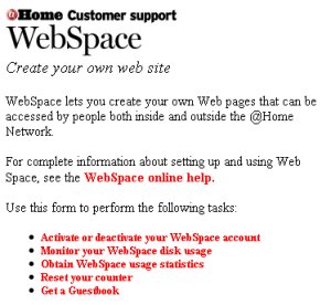 Web Space Procedures